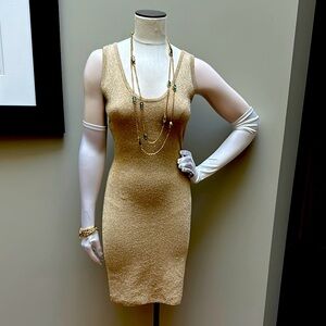 Gold Bodycon Mini Dress for Cocktail Nights